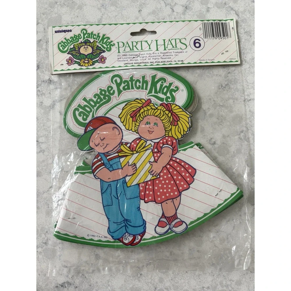 Vintage Cabbage Patch Kids (6)‎ Party Hats Unique 1983 NOS